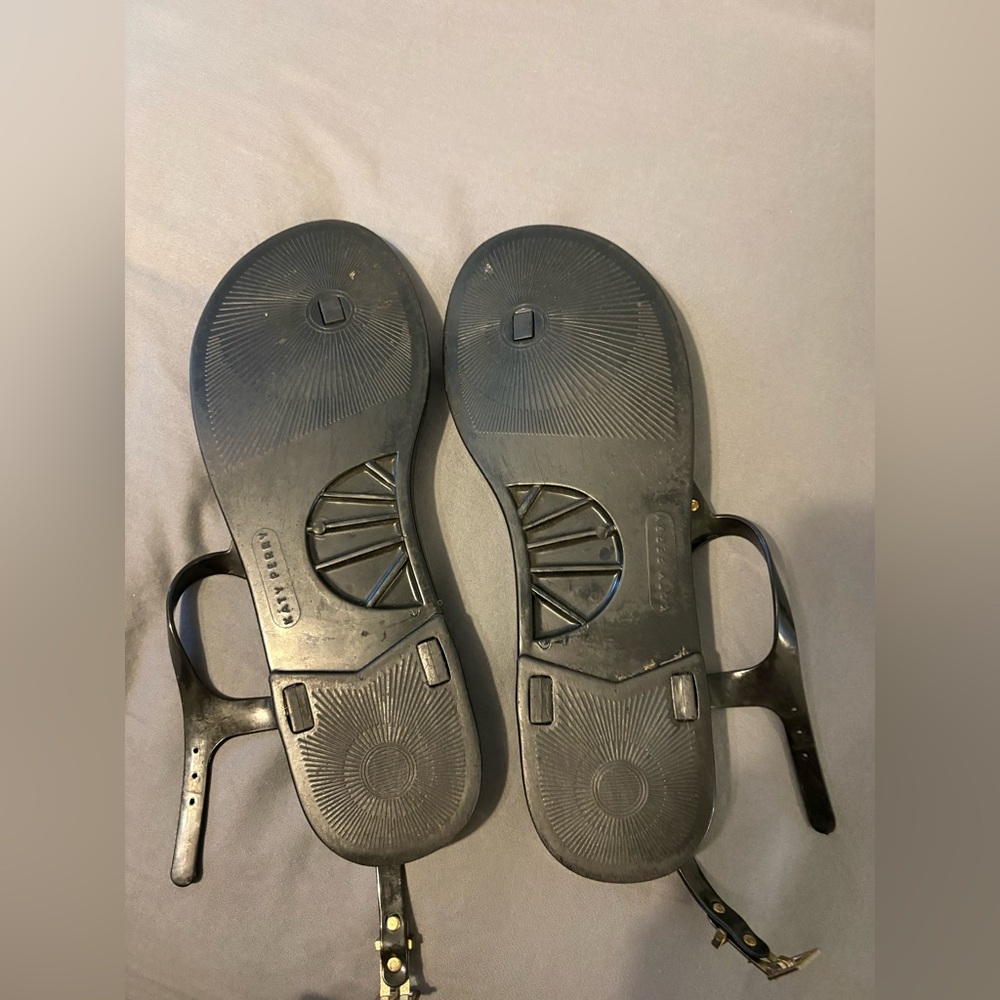 Katy Perry Collections Black Sandals with Gold Stars - Picture 3 of 3